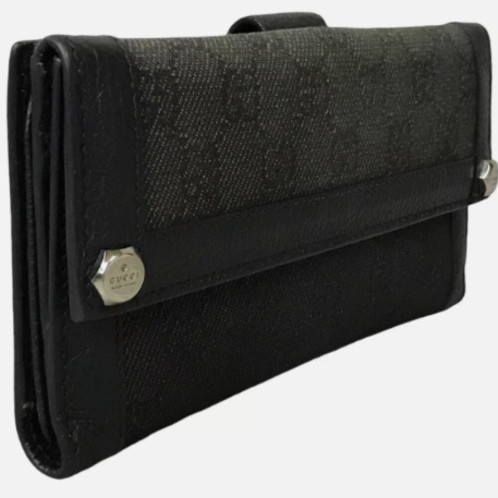 GUCCI Long Wallet GG Canvas | Fabric & Leather | Men | Women | Black